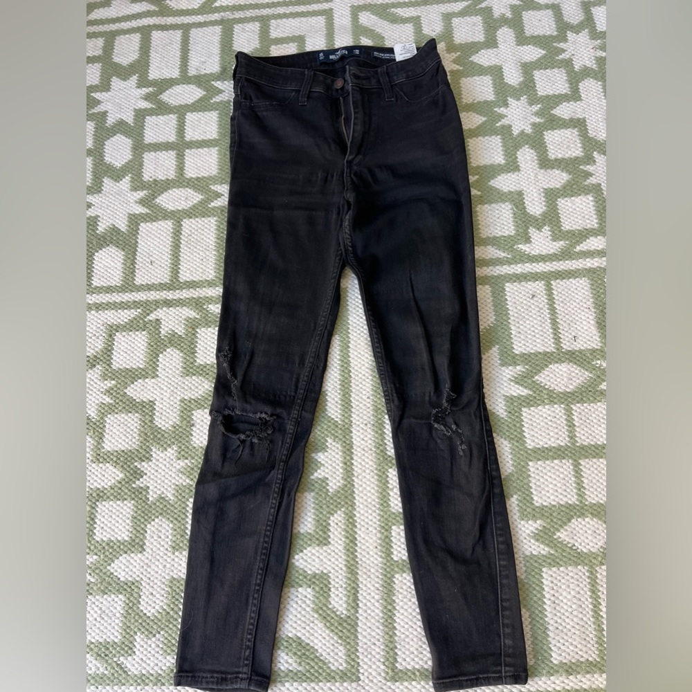 Black high waisted ripped skinny jeans